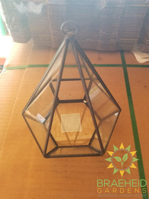 Empty Hanging Geometric 6 Sided Pyramid