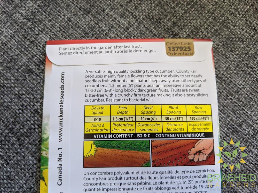 County Fair Hybrid Cucumber McKenzie Seed