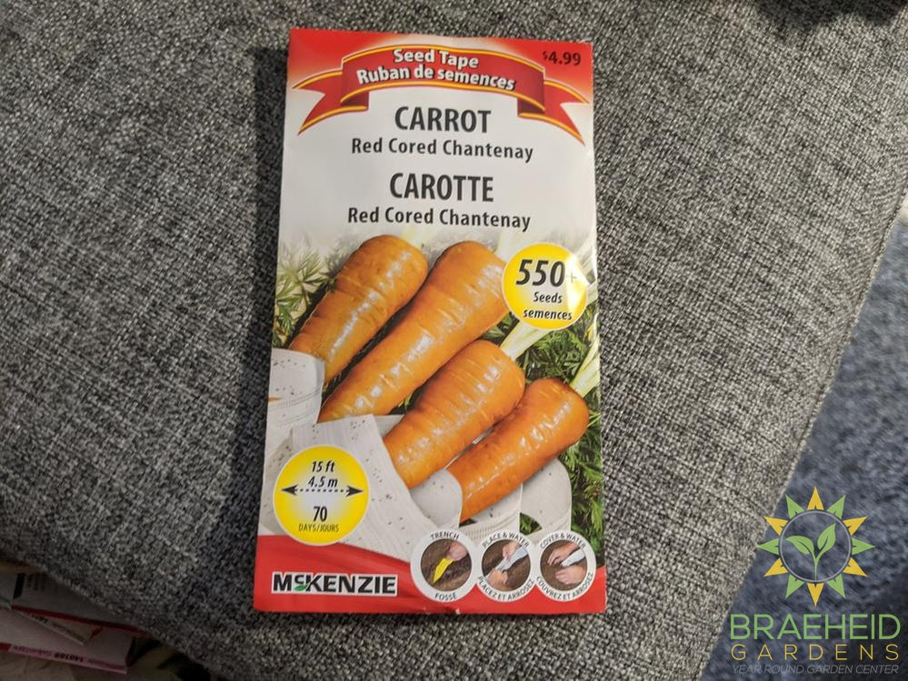 Red Cored Chantenay Carrot McKenzie Seed Tape