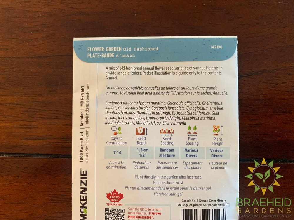 Flower Garden Old Fashioned Mckenzie Seed Braeheid Gardens Ltd.