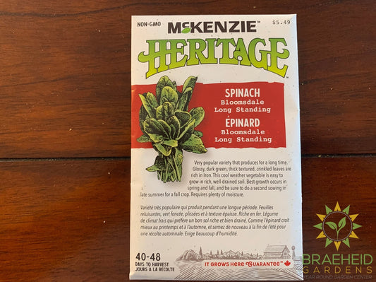 Long Standing Bloomsdale Spinach Heritage Seed
